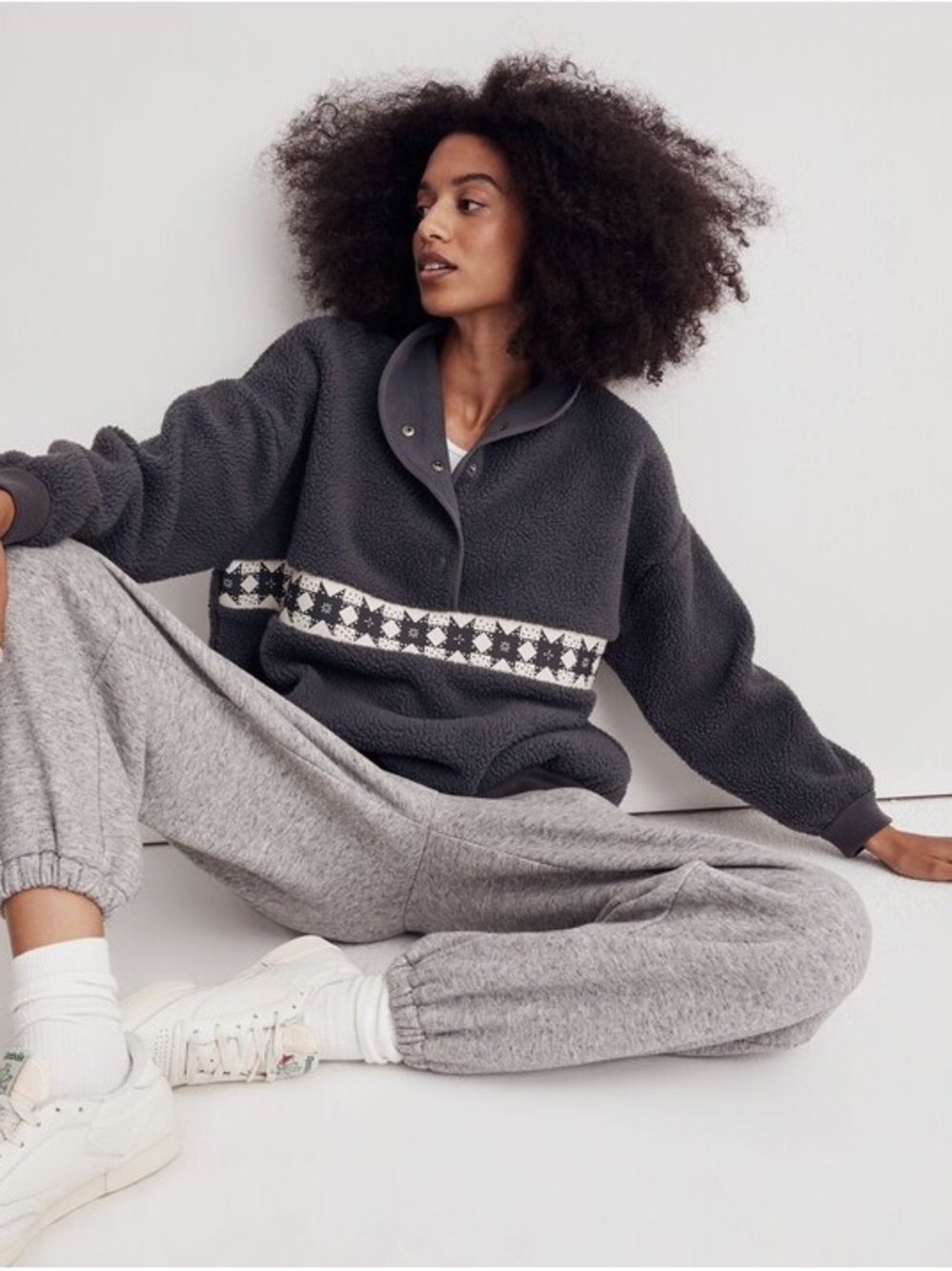 Madewell Re)Sourced Sherpa Popover Top